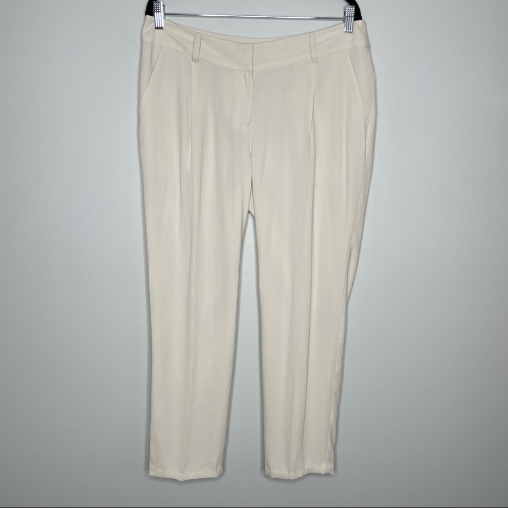 Eileen Fisher System Silk Georgette Crepe Slouchy Ankle Pant In Ivory Size MP - Picture 2 of 9